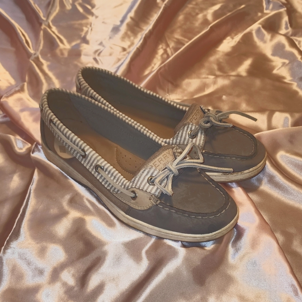 Sperry Topsiders - Gray Seersucker